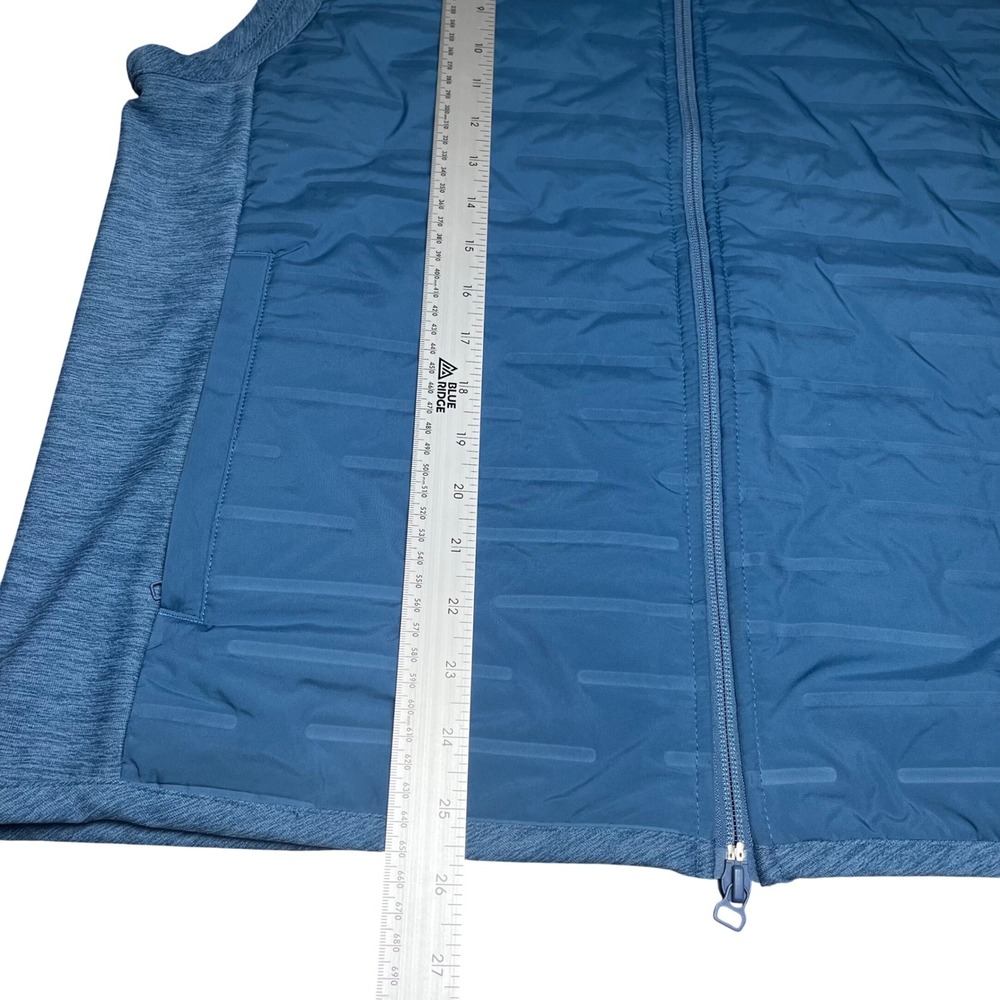 Southern Tide Vest Men Medium Blue Tide to Trail Full Zip Textured Mock Neck - Picture 7 of 10